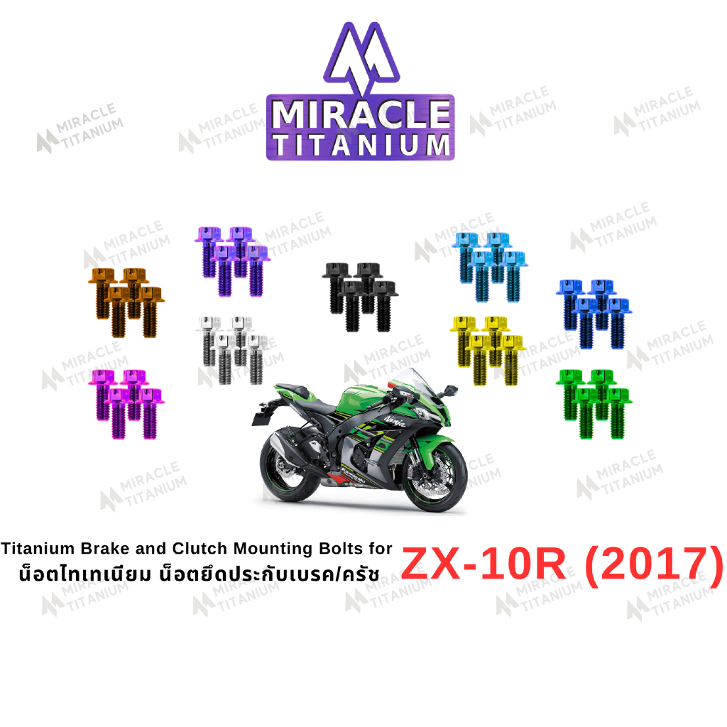 Kawasaki ZX-10R (2017) Titanium Brake / Clutch Lever Clamp Bolts น็อตยึดประกับ เบรค / คลัช
