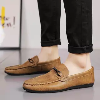 ✨จัดส่งที่รวดเร็ว✨รองเท้าหนังผู้ชาย Loafers สวมหัวบีนนี่แบบสวม สำหรับผู้ชาย 39-45#dd73