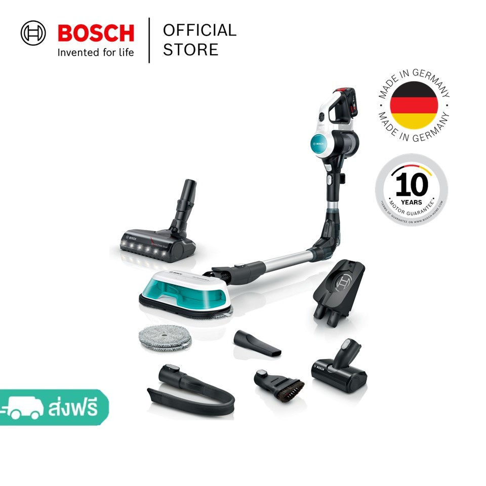 Bosch เครื่องดูดฝุ่นและถูพื้นไร้สาย 2 in 1 Unlimited 7 ProHygienic Aqua สีขาว รุ่น BCS71HYG3