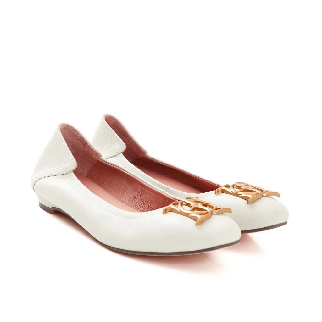 O&B รองเท้าหนังแกะ รุ่น AUDREY HER CREST IN GREATEST WHITE-11257CS32378F_C4WTXX