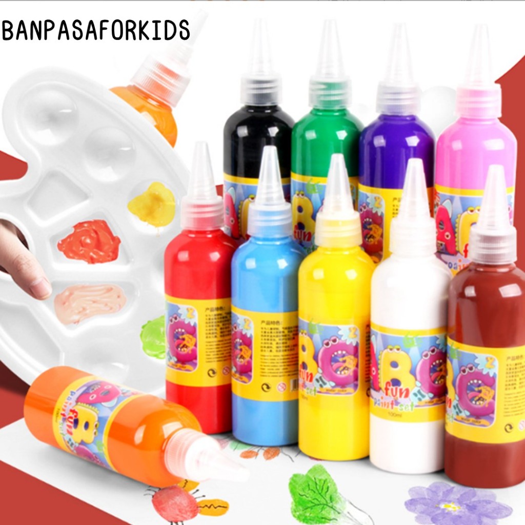 สีน้ำเด็กเข้มข้นพร้อมส่ง 12 สี ปลอดสารพิษ 30ml. สำหรับเด็ก ล้างออกได้ สีสวย สดใส - รูปที่ 6