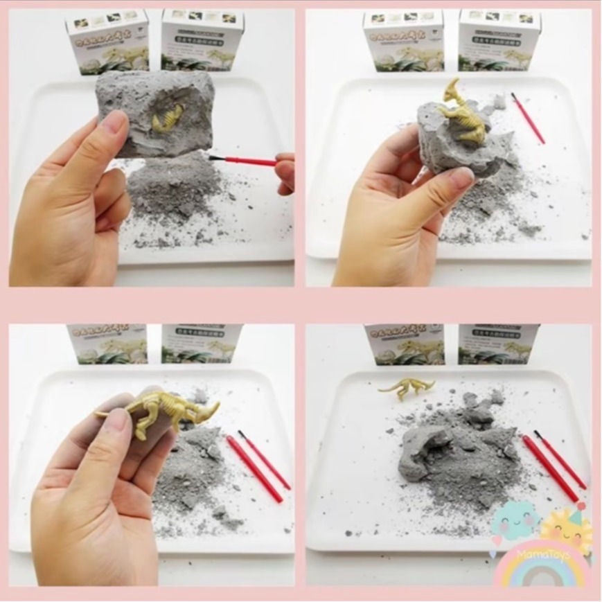 (ยกโหล 12 ชิ้น) No.148 ไดโนเสาร์  ของเล่นขุด ชุดขุดฟอสซิล หาสมบัติ ของเล่นนักโบราณคดี เสริมทักษะ เพื่อการศึกษา เสริม - รูปที่ 2