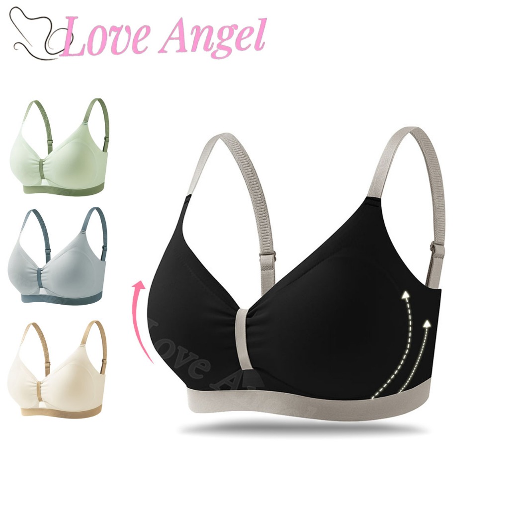 Love Angel ชุดชั้นในไร้ขอบสตรี ทรงกระชับสำหรับหน้าอกเล็ก ไร้โคร ดีไซน์หวาน ตกแต่งด้วยโบสุดน่ารัก เหมาะสำหรับฤดูร้อน A374