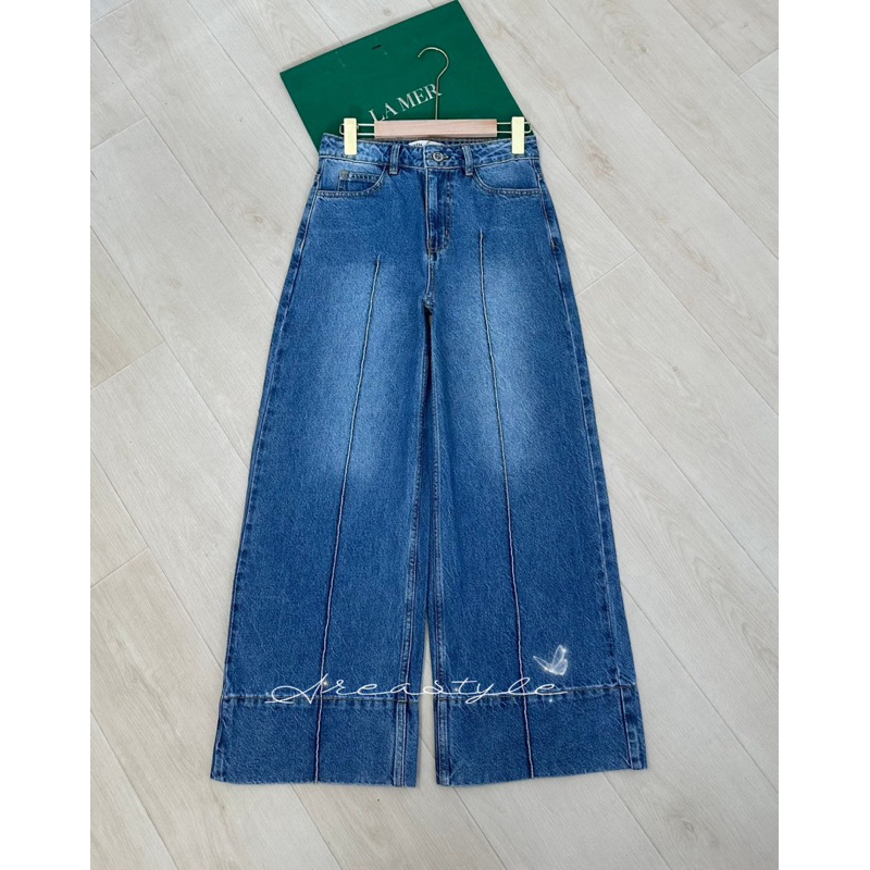 ZARA Wide cropped jeans กางเกงยีนส์เอวสูง ทรงขาบาน