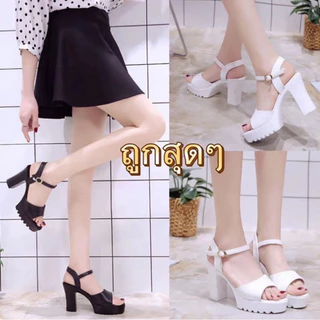 พร้อมส่ง New A615 รองเท้าส้นสูงแฟนชั่น เปิดเท้า รุ่นสายแต่งเพชร สูง4นิ้ว