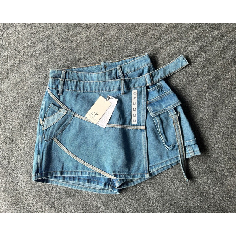 กางเกงกระโปรงยีนส์ Cargo Jeans midi Skir