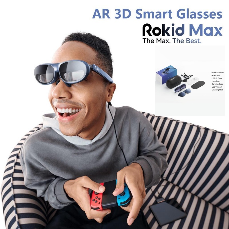 【NEW】Rokid Max AR 3D Smart Glasses Micro OLED 215”Max screen 50° FoV Viewing For Phones/Switch/PS5/X
