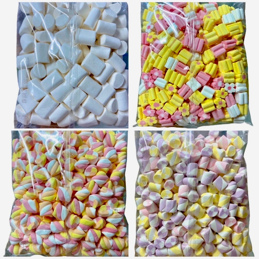 มาร์ชเมลโล่ ถุงใหญ่ 500 กรัม รูปหัวใจ คละสี ราคาถูก Marshmallows