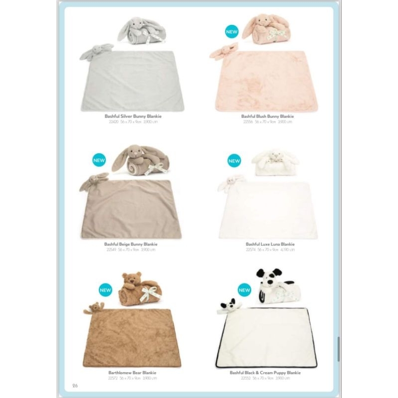 JellyCat - Blankie - Blanket - ผ้าห่มเด็ก - เจลลี่แคท - ของแท้ มีป้าย tag ไม่มีถุงนะคะ