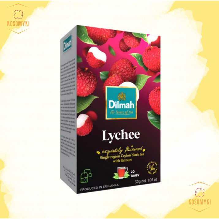 ดิลมา ชาซอง ชาดำ กลิ่นลิ้นจี่ 20 ซอง Dilmah Lychee Black Tea 20 Count