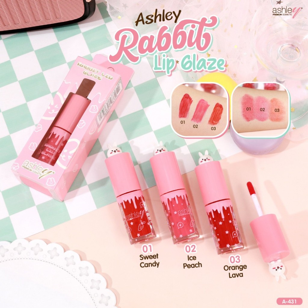 ลิปกลอส แอชลี่ย์ เเรบบิท ลิป เกลซ  Ashley Rabbit Lip Glaze A-431