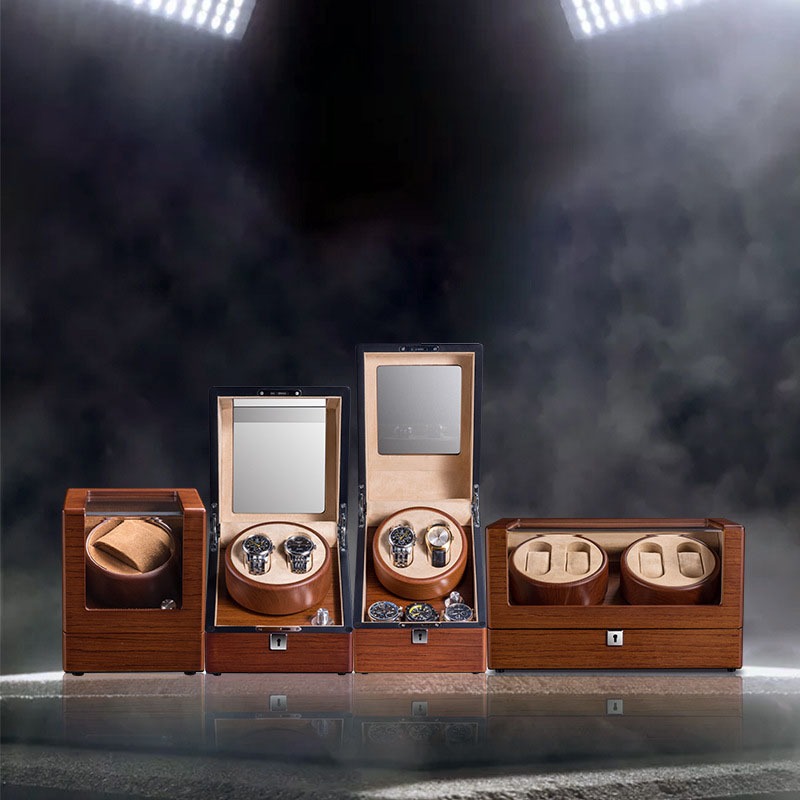 กล่องหมุนนาฬิกา 1 2 2+3 4 4+6 เรือน(เปลือกไม้+ในหนังเทียมคุณภาพสูง)Watch Winder กล่องนาฬิกา