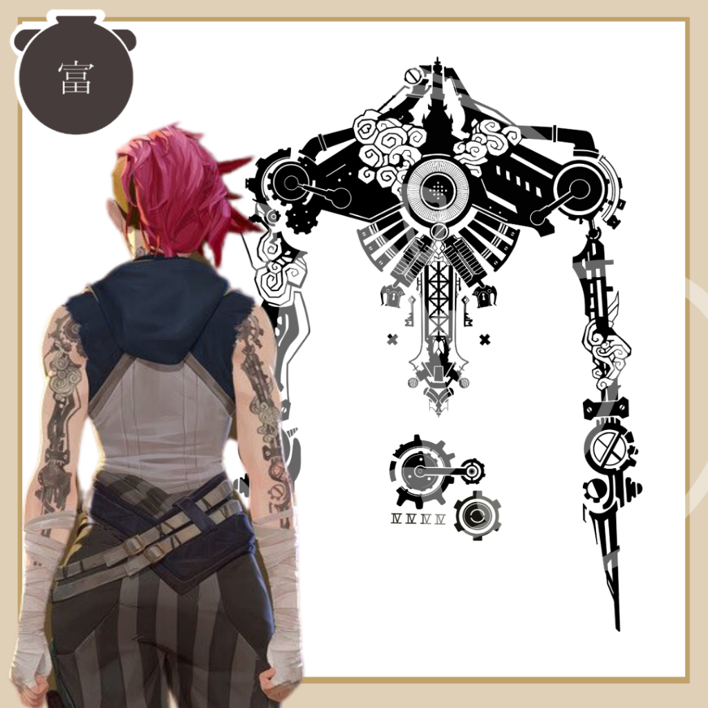 Tattoo - Arcane: League of Legends - VI เต็มตัว
