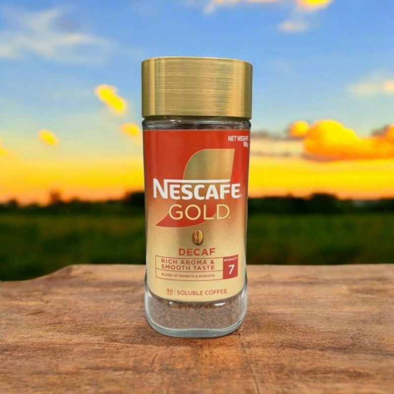 กาแฟ สำเร็จรูป Nescafé gold decaf ขนาด100 กรัม ไม่มีคาเฟอีน