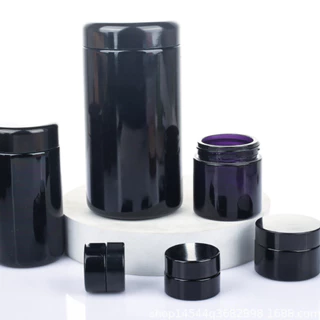 (Delivery 24 H.) ขวดแก้วทึบสีดำ กันแสงยูวี UV Shield Glass Jar กระปุกดำกันแสงยูวี โหลเก็บดอกสมุนไพร420