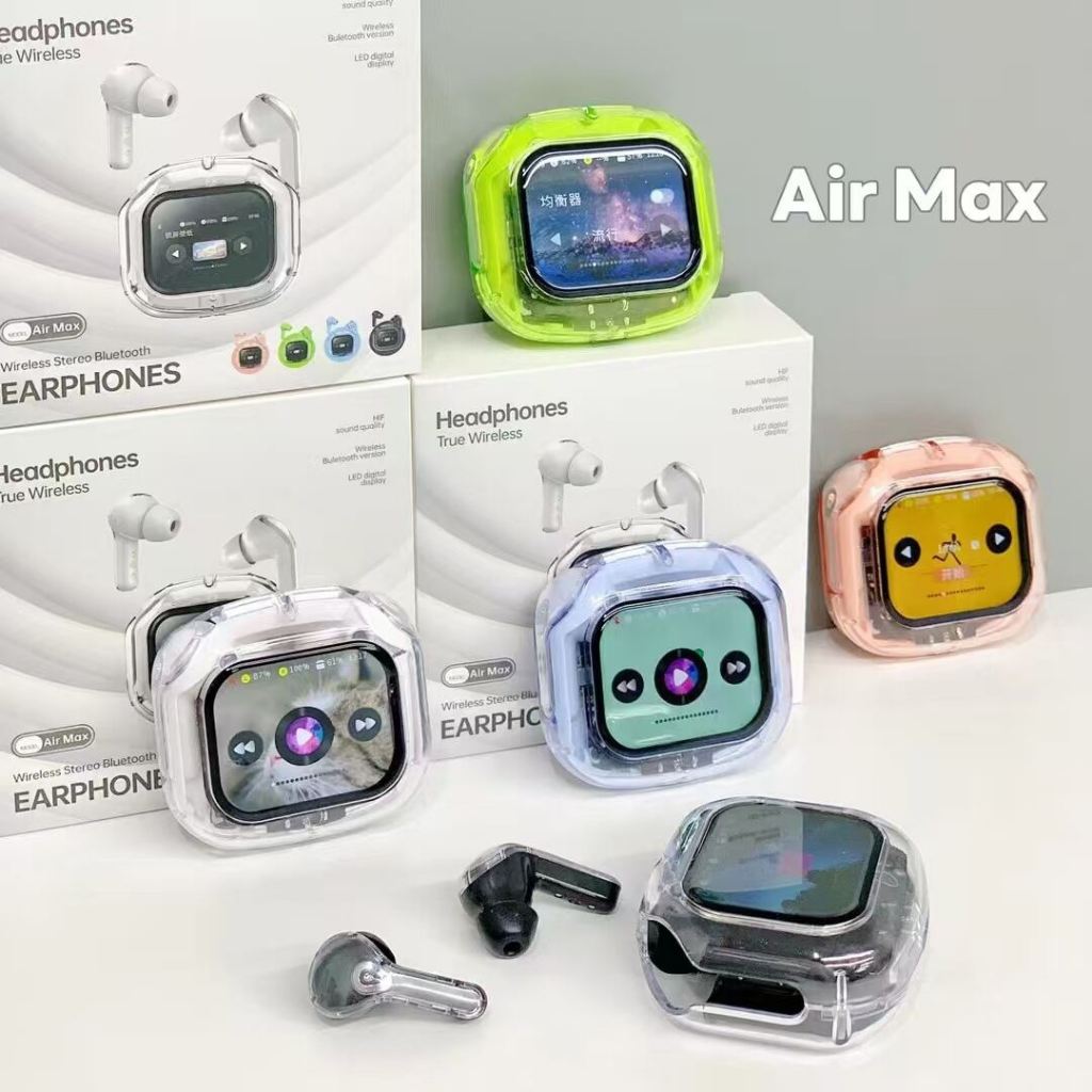 หูฟังบลูทูธไร้สาย Air Max หูฟัง bluetooth 5.4 น้าจอสัมผัสอัจฉริยะ ลดเสียงรบกวน หูฟังไร้สาย