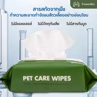 สูตร Aloe Vera ทิชชู่เปียก Pet Wipes 100 แผ่นใหญ่ สำหรับเช็ดสัตว์เลี้ยง ทิชชู่เปียกเช็ดทำความสะอาด ผ้าเปียก 15X20 cm