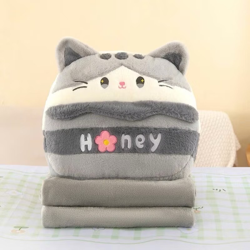 พร้อมส่ง หมอนซุกมือ มีผ้าห่มขนาด110x150cm หมอนผ้าห่ม ตุ๊กตาผ้าห่ม ขนาดพกพา ลายน่ารัก ใช้ได้กับทุกวัย
