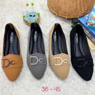 🔥รองเท้าคัทชู ไซส์.36 - 45 #หัวแหลม #ส้นแบน ดีไซน์งานอะไหล่แบรนด์เนม🔗 สวยๆด้านหน้า...พร้อมส่ง✅คน