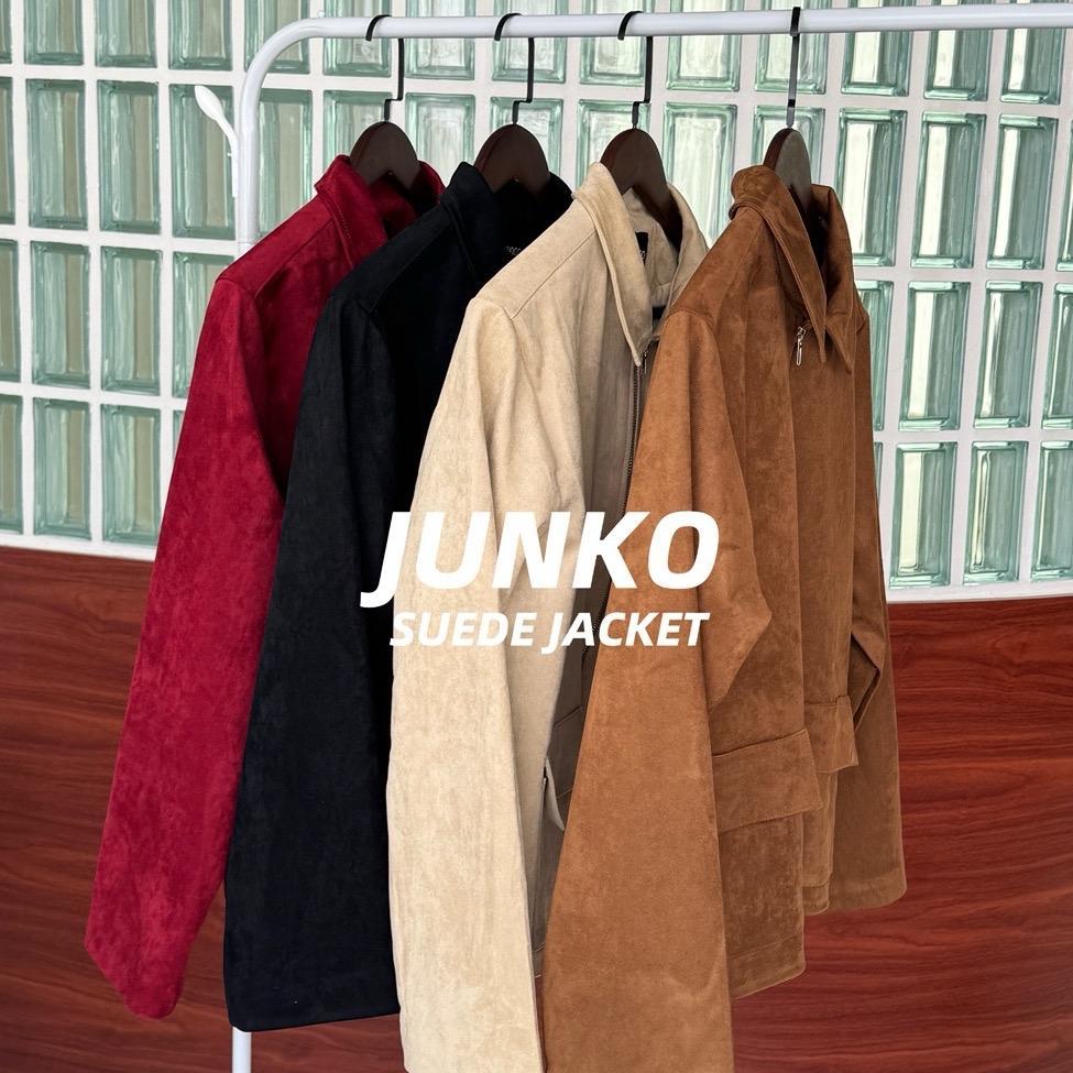 THESUNCO - JUNKO Suede Jacket (จุน-โกะ) เสื้อแจ็คเก็ตหนังกลับ ผ้า micro suede ซิปหน้า