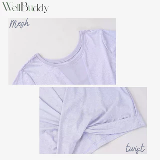 WellBuddy เสื้อกีฬา เสื้ออกกำลังกายผู้หญิง เสื้อโยคะ ใส่ได้ 2 ด้าน (Twist Knot Top)