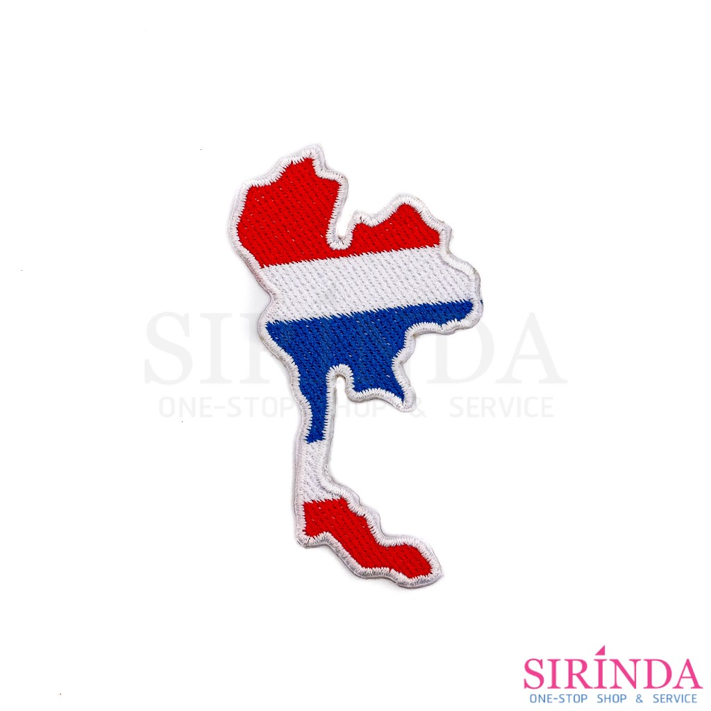 ตัวรีดแผนที่ธงชาติไทย ตัวรีดติดเสื้อ อาร์มปักตกแต่ง DIY EMBROIDERY PATCH (00080536)