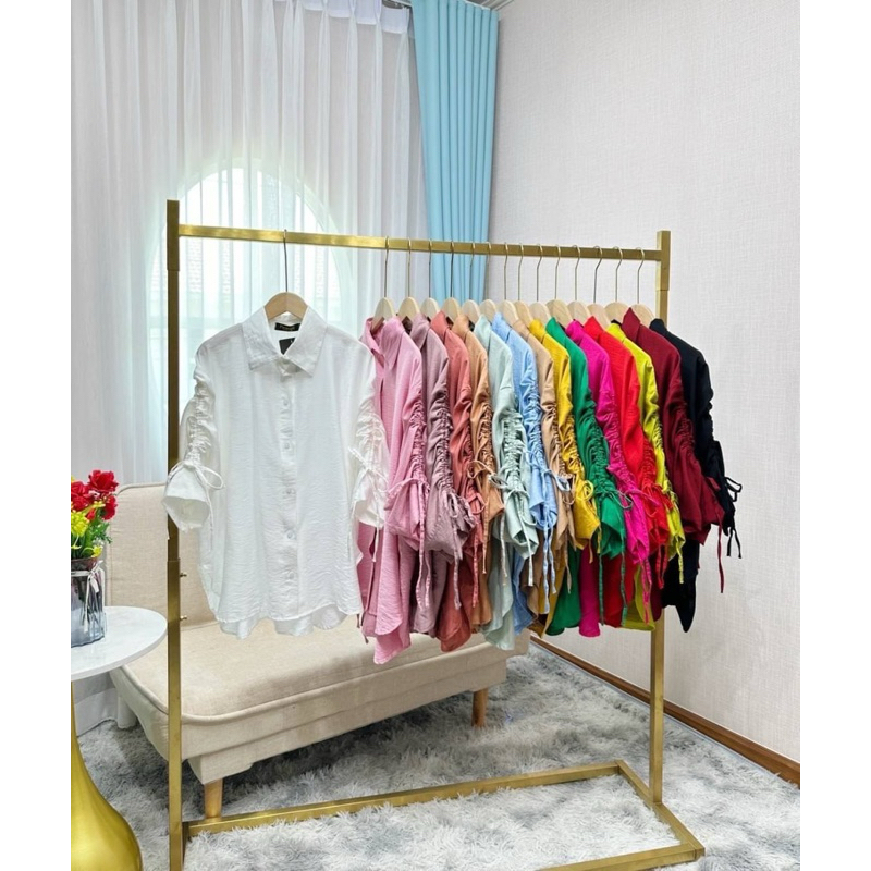 เสื้อเชิ้ตคอปก (รูดข้าง) กระดุมหน้า !! หน้าสั้น หลังยาว
