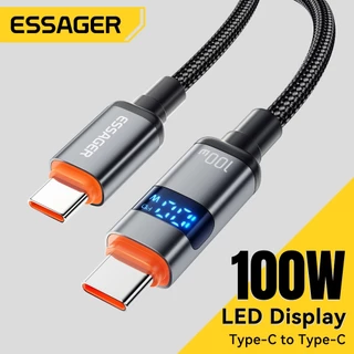 Essager Type-C ถึง Type-C 100W สายเคเบิลข้อมูลจอแสดงผลดิจิตอล พร้อมชิปในตัวเพื่อเอาต์พุตที่เสถียร