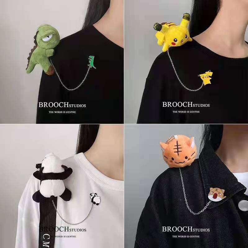 พร้อมส่ง!! ผู้หญิงโซ่ ไดโนเสาร์ การ์ตูน Badge Pin เครื่องประดับเสื้อโค้ท เข็มกลัดตุ๊กตา เครื่องประดับแฟชั่น เครื่องประดั
