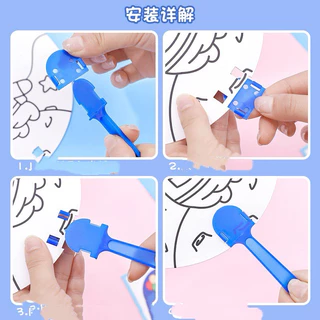 kingshopping (T2014)พัดระบายสี ระบายสีเด็ก พัด DIY ระบายสีพัด DIY เด็ก ของเล่นเสริมพัฒนาการ ของเล่นงานประดิษฐ์