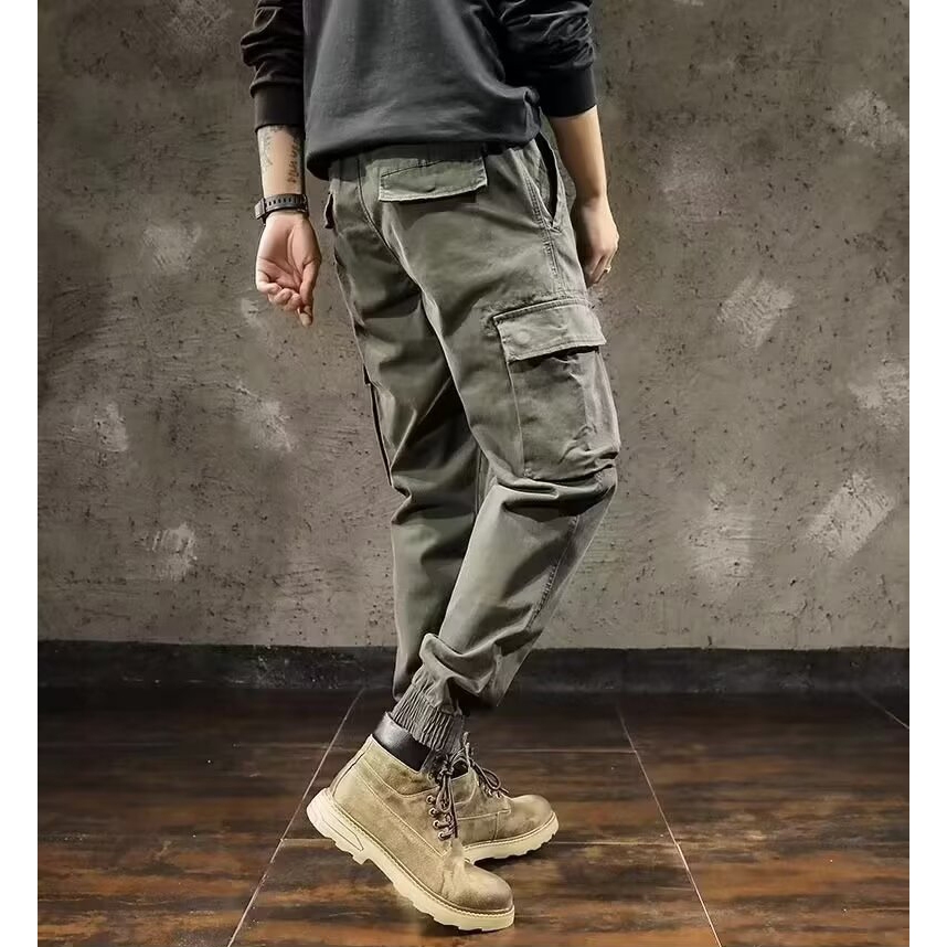 Fancy Fashion กางเกงคาร์โก้ลําลอง ทรงหลวม ขนาดใหญ่ แต่งกระเป๋าหลายช่อง คุณภาพสูง แฟชั่นสําหรับผู้ชาย ไซซ์ L - 5XL - รูปที่ 6