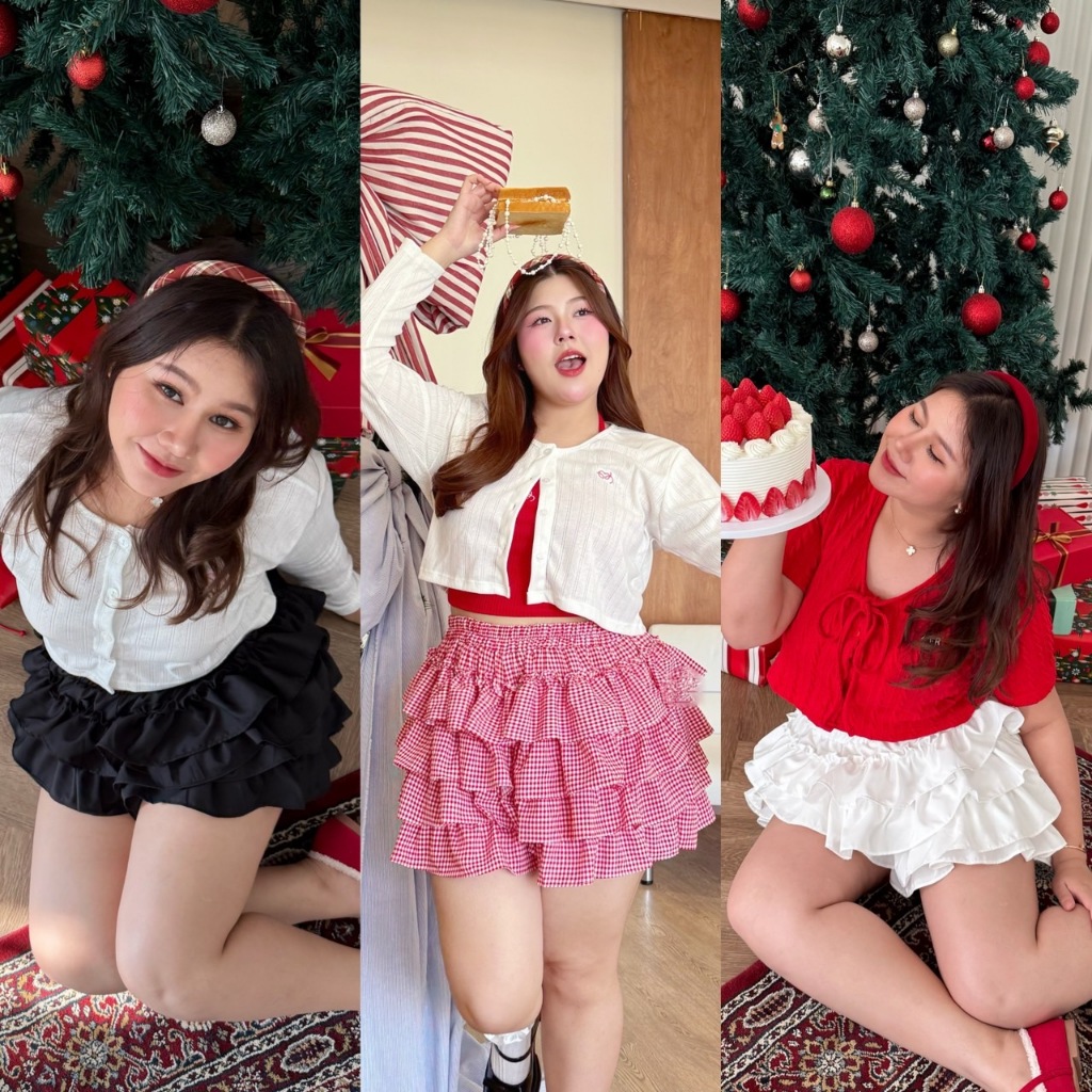 Parfait skorts 🍰🍓กระโปรงชั้นๆใส่สบายด้านในเป็นกางเกง (SK0045) - Merryhouse