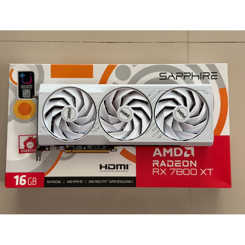 RX7800XT 16GB SAPPHIRE PURE สีขาว มือสอง ประกันศูนย์ไทย