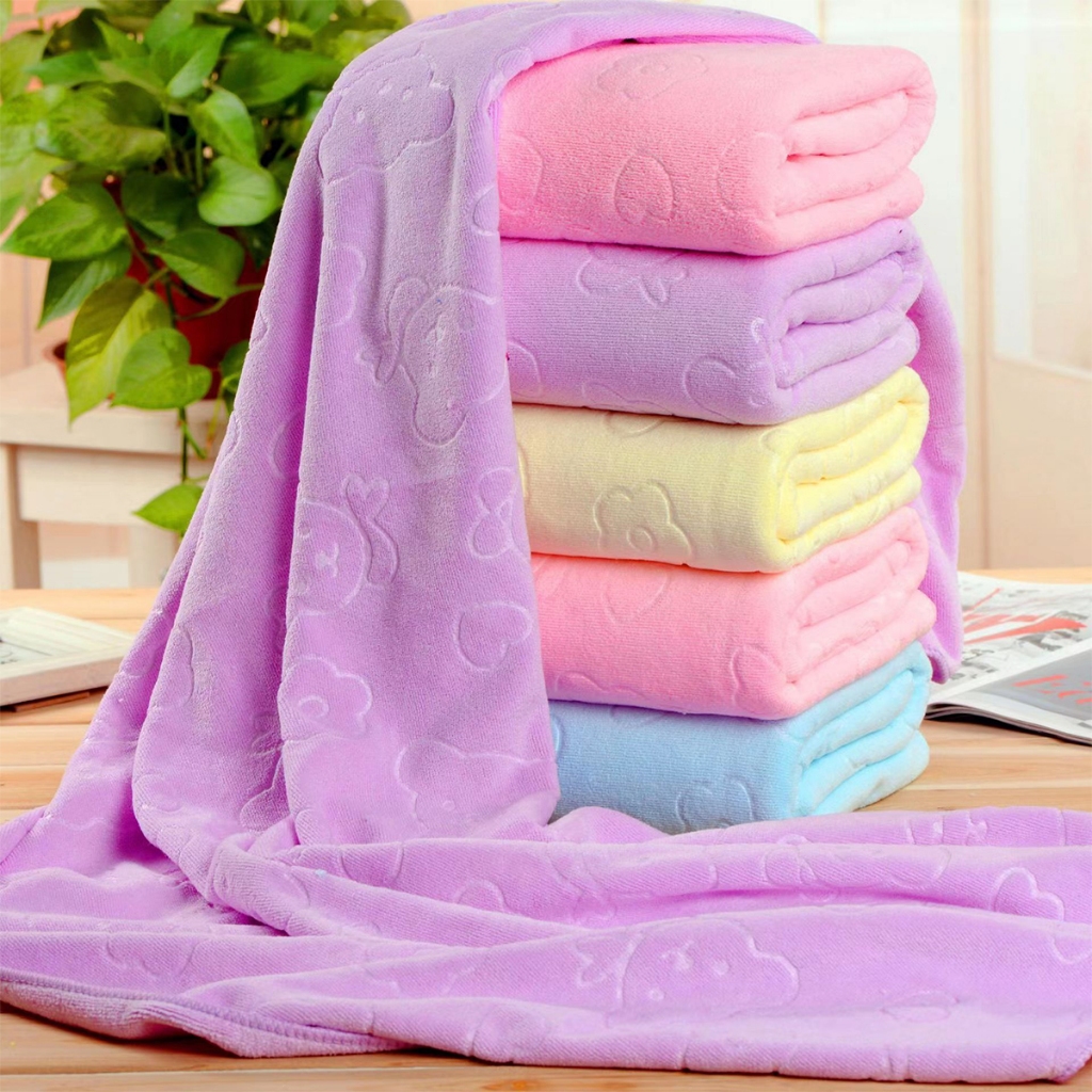 COZII ผ้าเช็ดตัวนาโนขนาด 70 x 140 cm. ผ้าเช็ดตัวเนื้อผ้าดีมีคุณภาพ ผ้าขนหนู ลายหมี ผ้าขนหนูน  เช็ดตัว Towel เนื้อผ้าหนา