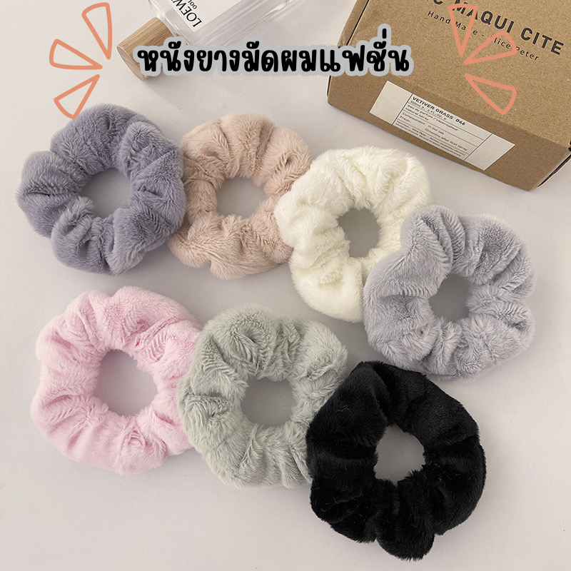 ยางมัดผมทรงโดนัท ยางมัดผมเป็นขนมิ้ง เนื้อผ้านิ่มนุ่ม เหมาะสำหรับสาวๆแฟชั่น