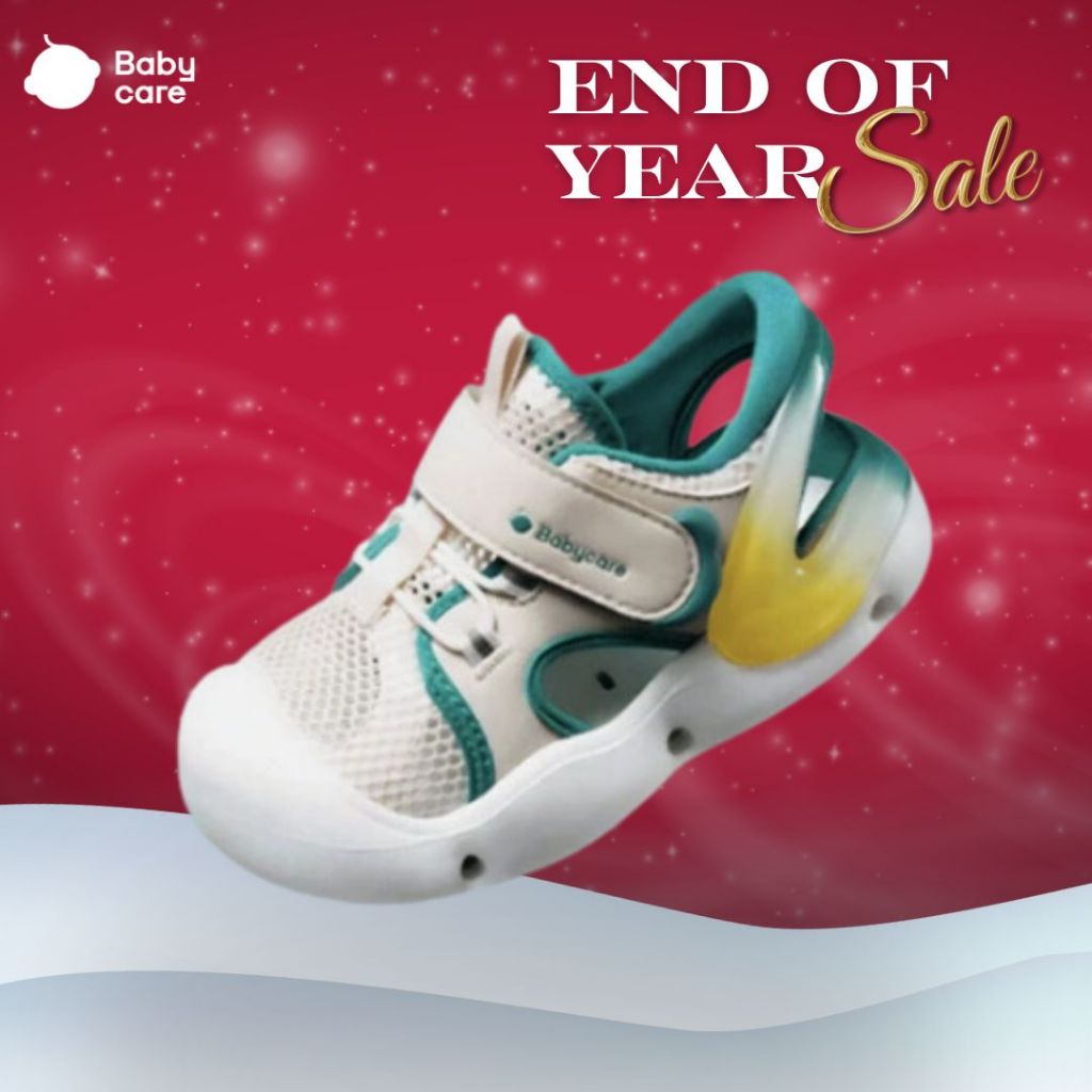 Babycare รองเท้าแตะรัดส้น เทคโนโลยี Exoskeleton (ระดับ 2) นุ่มสบาย ระบายอากาศได้ดี ไม่ล้มง่ายเมื่อวิ่งและกระโดด เหมาะสำห