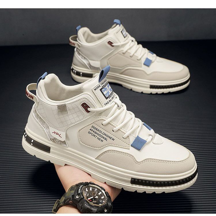 MVP  รองเท้าบูท Martin ลำลองสำหรับบุรุษสไตล์อังกฤษ พิมพ์ตัวอักษร รองเท้าผ้าใบลำลองระบายอากาศได้