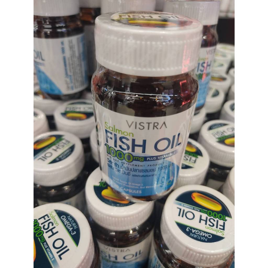 VISTRA Salmon Fish Oil 20 Caps วิสทร้า น้ำมันปลาแซลมอน 1000 มก