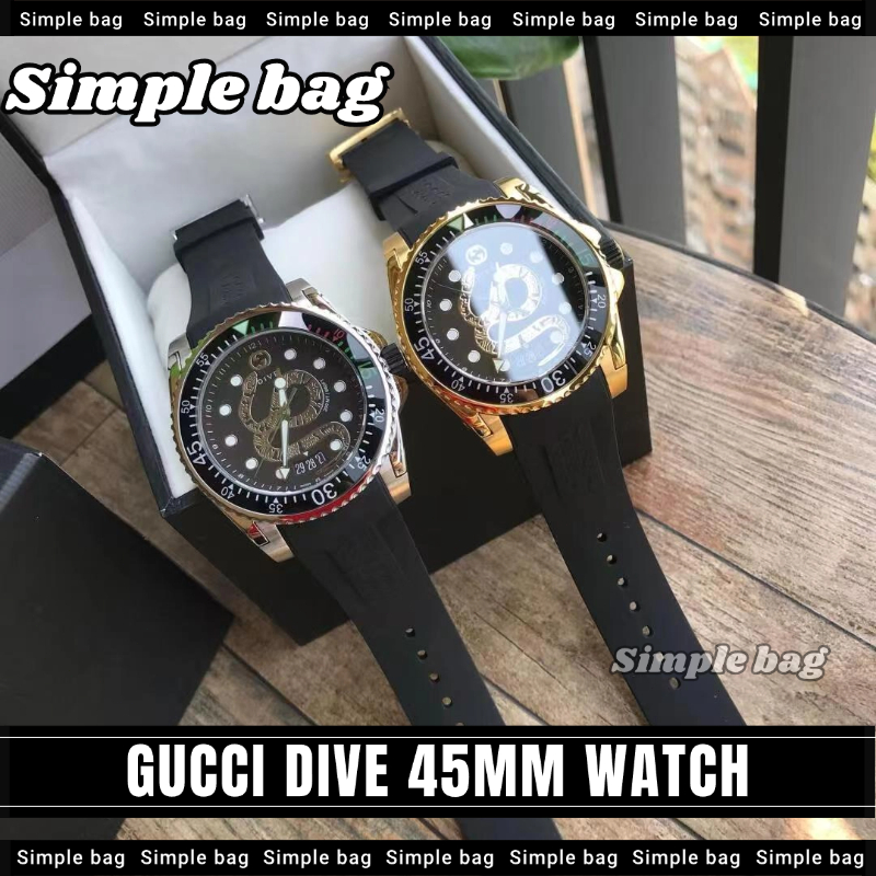 💯กุชชี่💥GUCCI DIVE WATCH, 45MM นาฬิกาข้อมือ #Simple bag