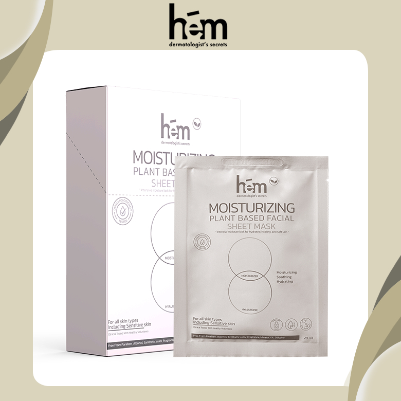 H.E.M. MOISTURIZING PLANT BASED FACIAL SHEET MASK เอช.อี.เอ็ม มอยซ์เจอไรซิ่ง แพลน์ เบส เฟเชียล ชีทมาสก์