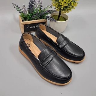 XX92-692 รองเท้าหนังหุ้มส้นผู้หญิงไซส์36-41มีหลายสีส้นเตี้ย+1ไซส์ ส้นแบน (1 นิ้ว หรือน้อยกว่า)