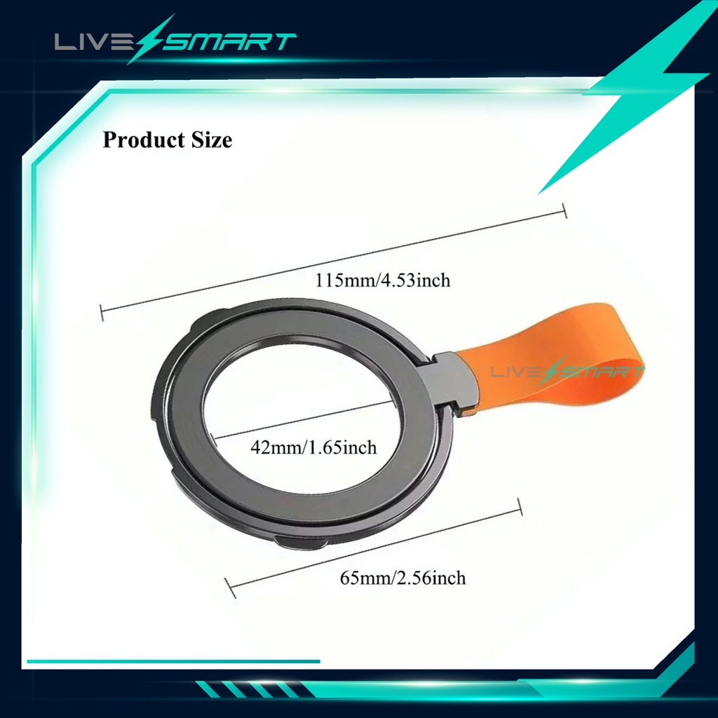 วงแหวน แม่เหล็ก LiveSmart กริ๊ปต็อก Popsocket กิฟท้อก แหวนโทรศัพท์ iring Pop Socket R001 - รูปที่ 5