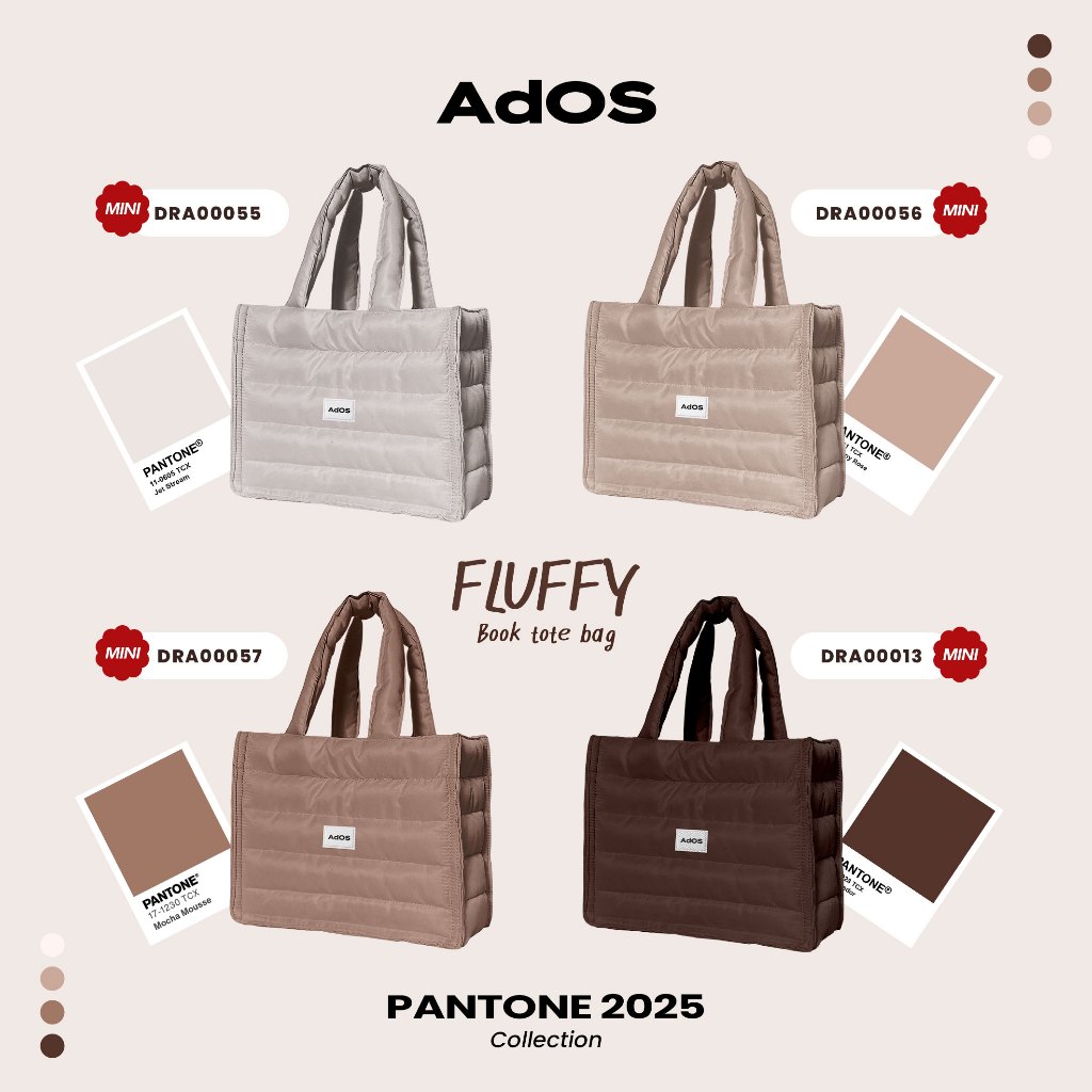 กระเป๋า AdOs Pantone2025 Mini Fluffy Book Tote Bag DRA00013-DRA00057 #AdOS #Pantone2025