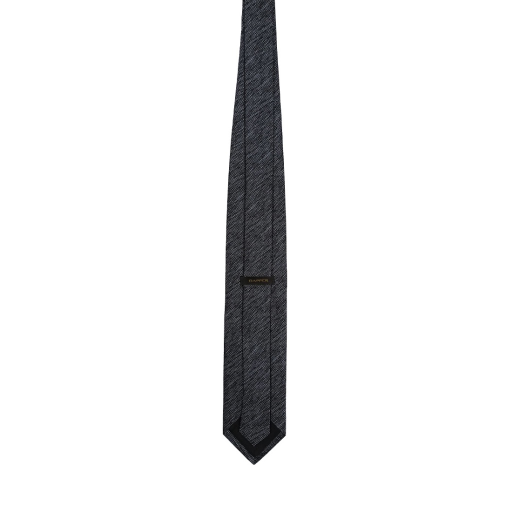 DAPPER ربطة عنق 7.5 سم Black Melange — صورة 4