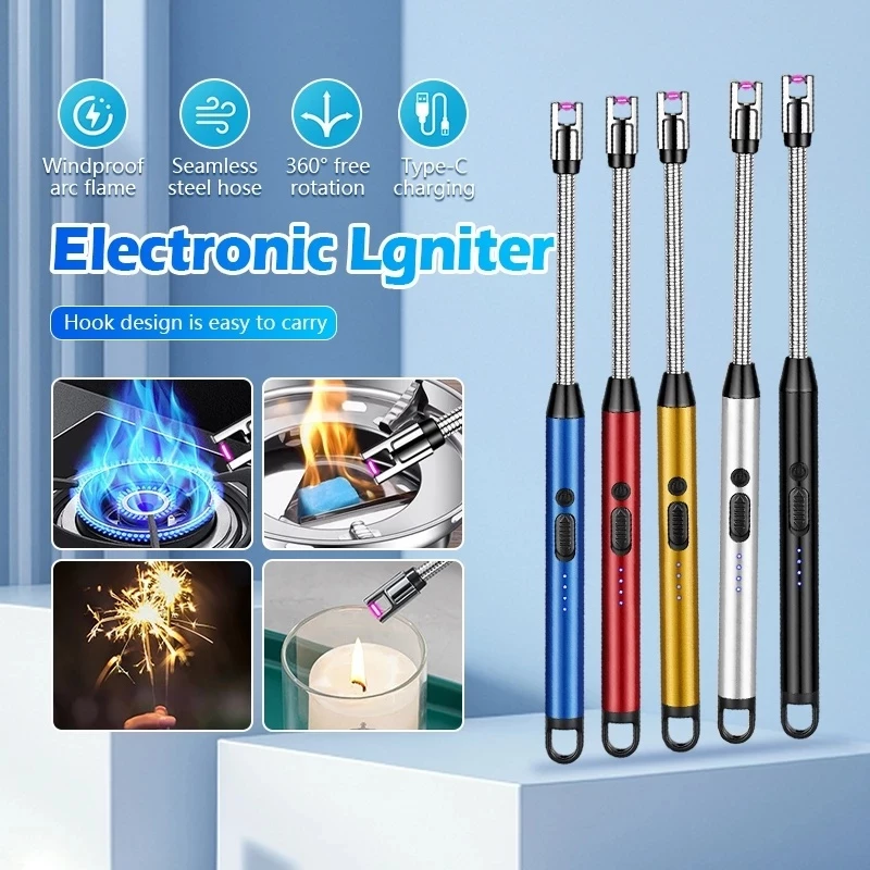 ที่จุดแก๊ส ที่จุดเตาแบบไฟฟ้า ไฟแช็ก usb ปืนจุดไฟ ที่จุดเทียนหอม Electric Lighter ปรับได้ 360°