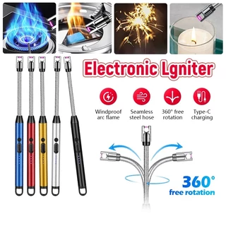 ที่จุดแก๊ส ที่จุดเตาแบบไฟฟ้า ไฟแช็ก usb ปืนจุดไฟ ที่จุดเทียนหอม Electric Lighter ปรับได้ 360°