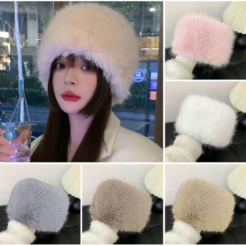 หมวกอุ่นกันหนาว หมวกขนปุยนิ่ม พน้อมส่งจากไทย งานสวยตรงปก