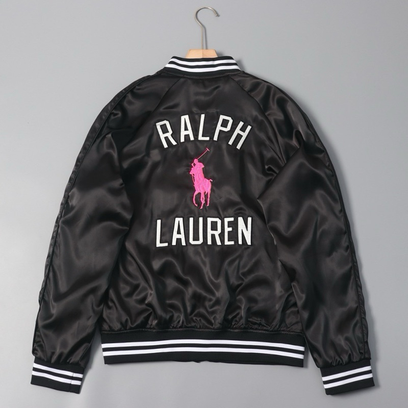 เสื้อแจ็คเก็ต P.olo Ralph Lauren Satin Baseball Jacket