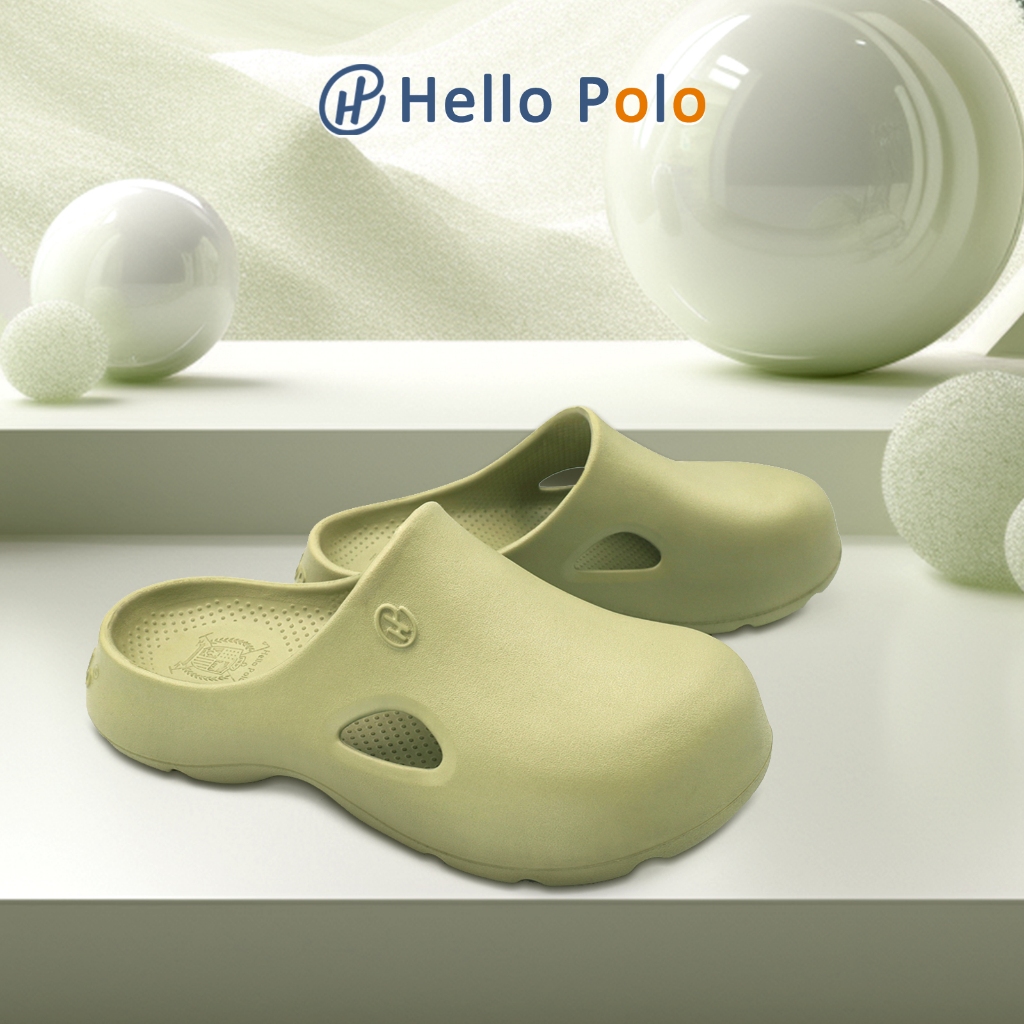 Hello Polo รองเท้าแตะหัวโต HP8006 แฟชั่นผู้หญิง รองเท้าแบบสวม EVA นุ่มและเสริมความสูง พื้นหนา กันน้ำ