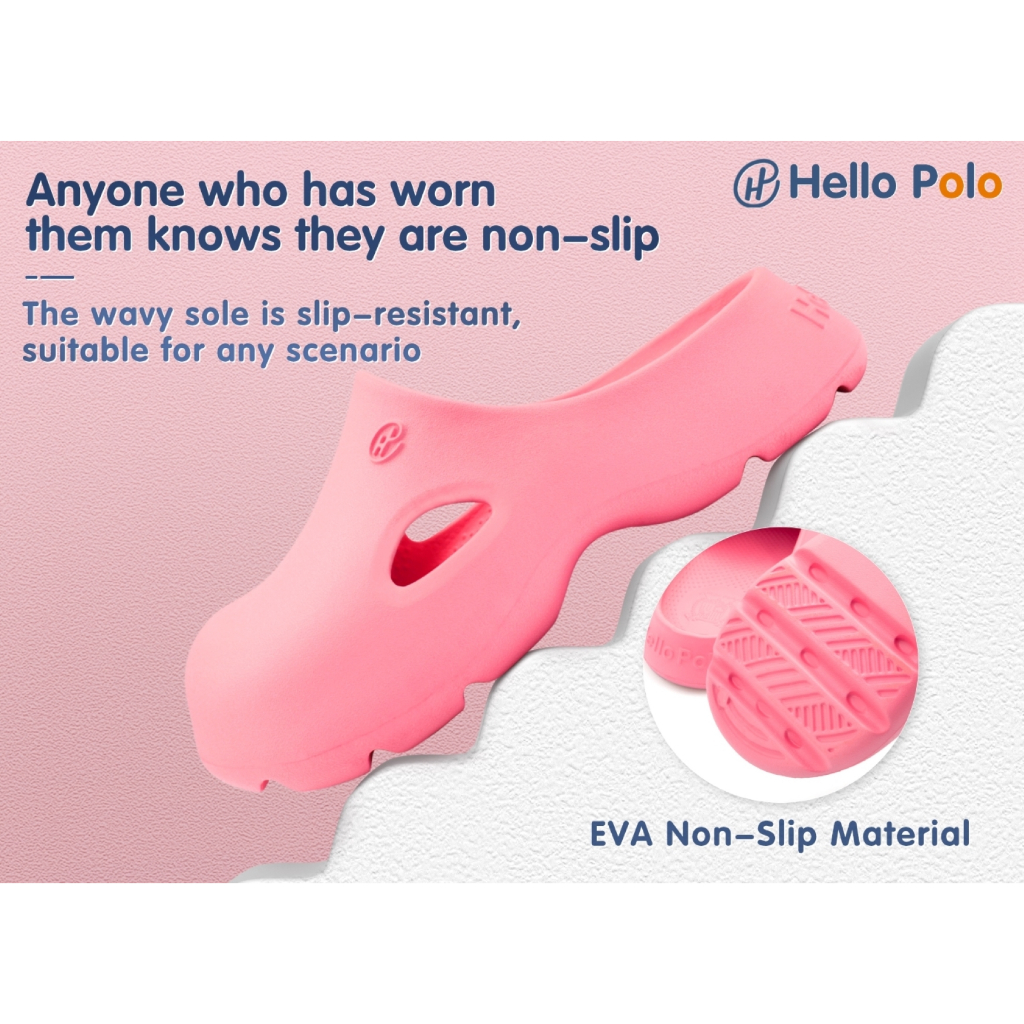 Hello Polo รองเท้าแตะหัวโต HP8006 แฟชั่นผู้หญิง รองเท้าแบบสวม EVA นุ่มและเสริมความสูง พื้นหนา กันน้ำ